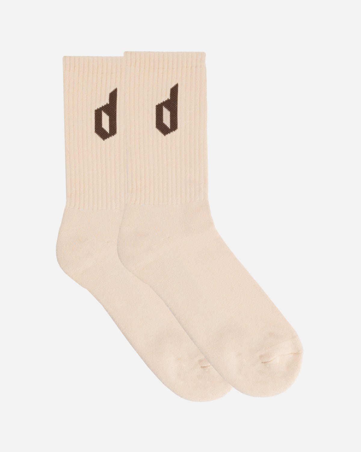 454 D LOGO SOCKS (CREAM/BROWN)