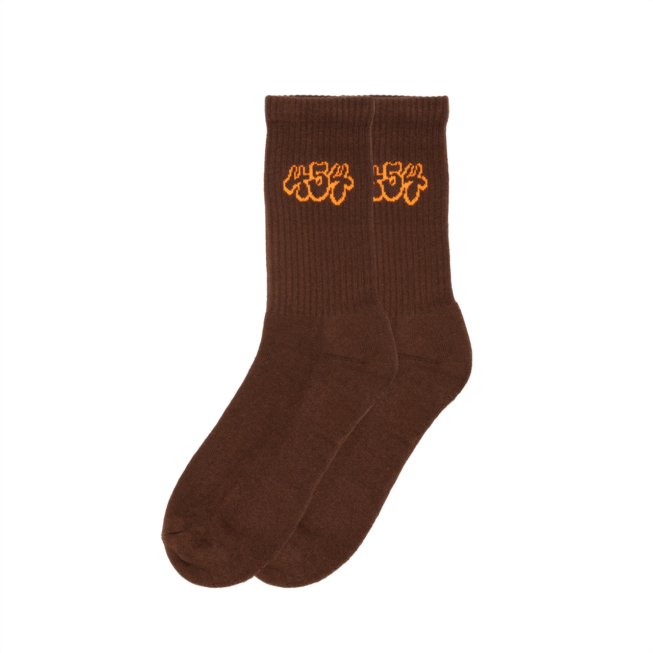 454 D LOGO SOCKS (BROWN/ORANGE)