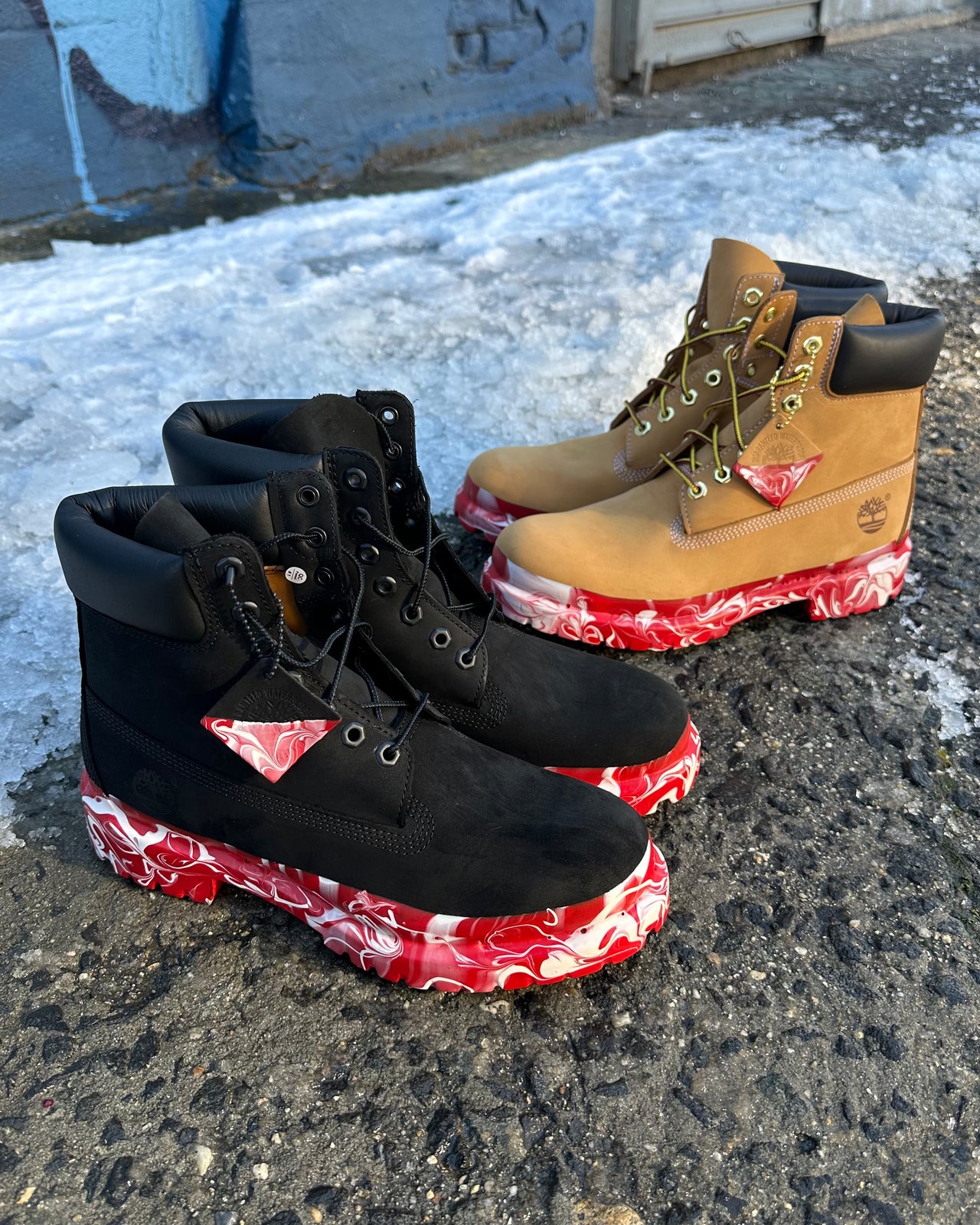 CANDY CANE TIMBS (BLACK)