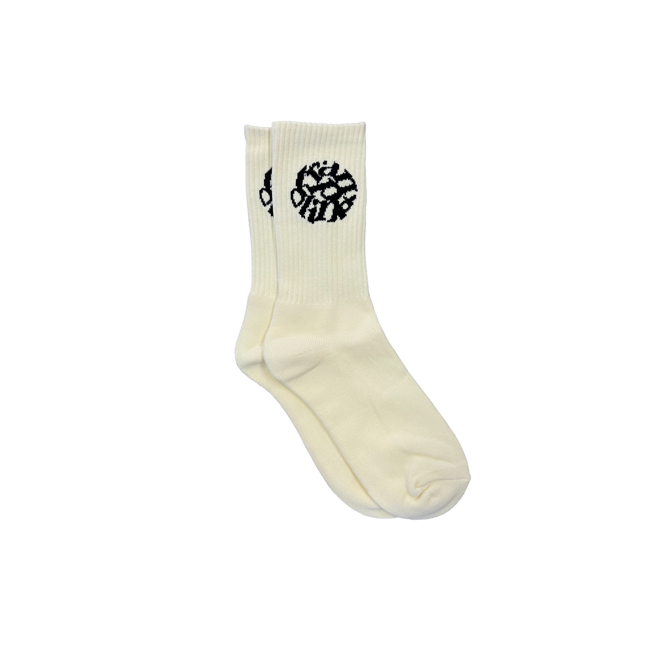 TRAMPOLINE LOGO SOCKS (CREAM/BLACK)